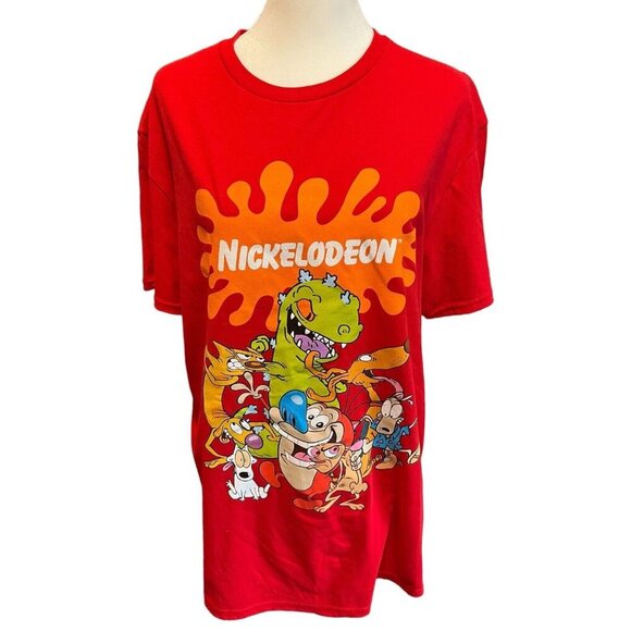 NWOT Nickelodeon Men's Red Short Sleeve T Shirt Large Nickelodeon Characters - Picture 5 of 7